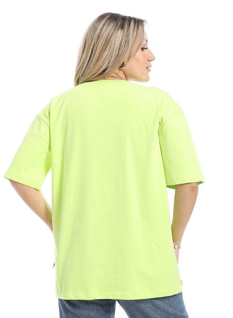 Oversized Plain Cotton T-Shirt_ Lemon