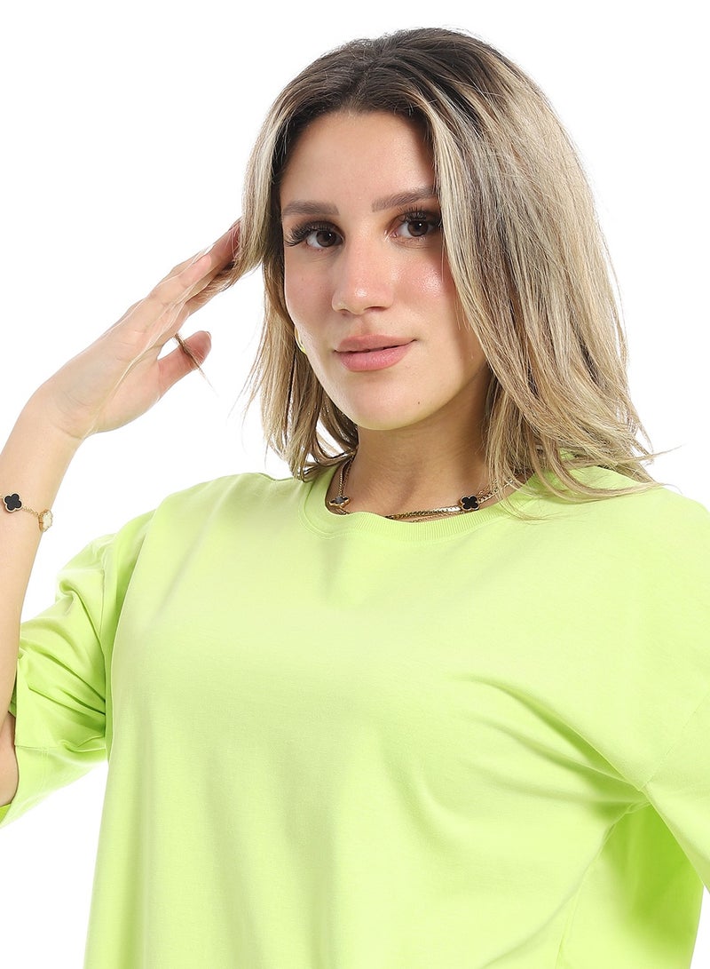 Oversized Plain Cotton T-Shirt_ Lemon