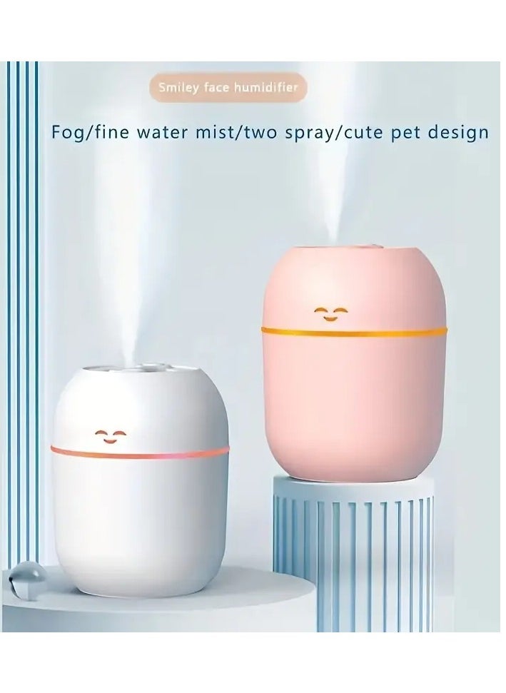 QUALITY - USB Powered Ultrasonic Essential Oil Diffuser, 7.44oz Portable Aromatherapy Humidifier, with LED Nightlight, Happy Face Design, Mist Maker for Home and Car - Image 1