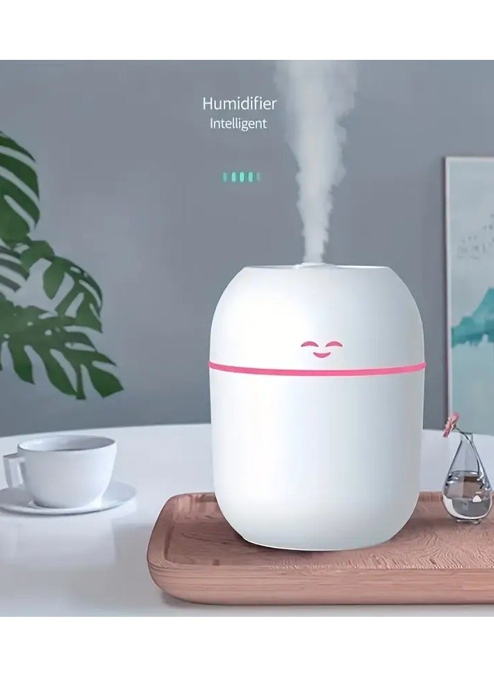 QUALITY - USB Powered Ultrasonic Essential Oil Diffuser, 7.44oz Portable Aromatherapy Humidifier, with LED Nightlight, Happy Face Design, Mist Maker for Home and Car - Image 1