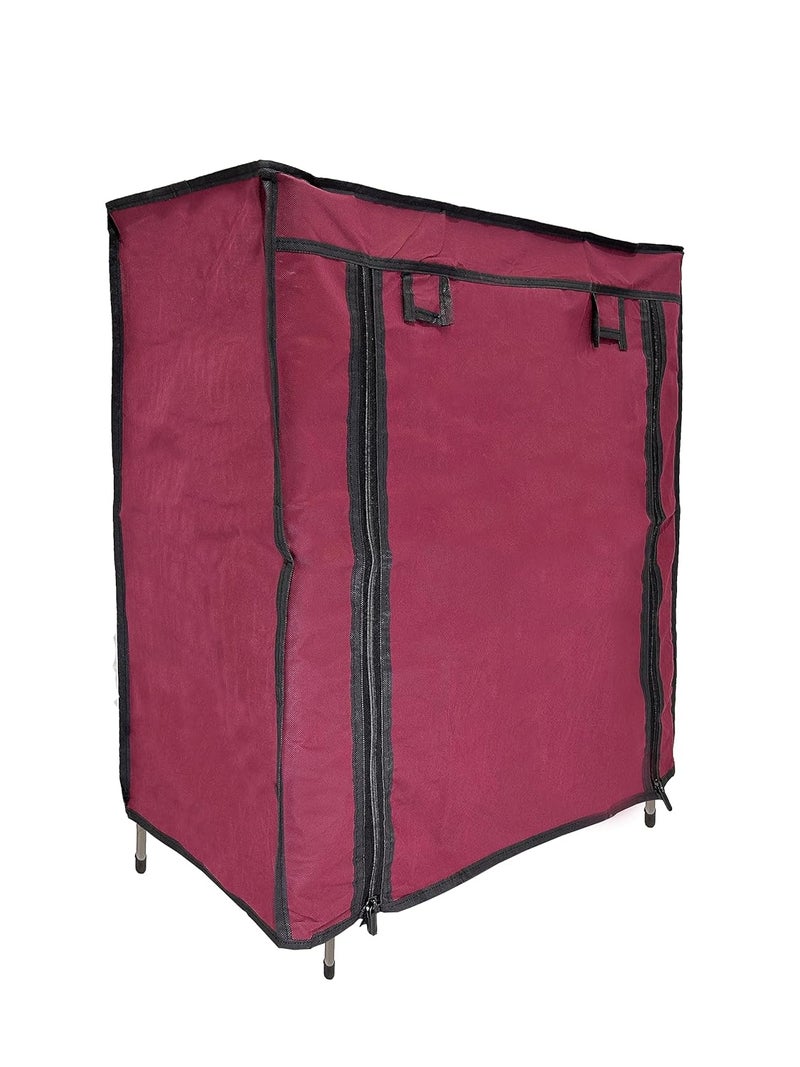 PHILOSHOP 4 Tier Shoe Rack with Dustproof Cover Shoe Shelf Storage Organizer MaroonMetal - Image 4