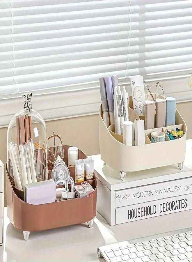 Furret Transparent Cosmetic Storage Box with Clear Cover - Makeup Organizer Display Case with Brush Holder & Lipstick Rack Stylish Look - Image 2