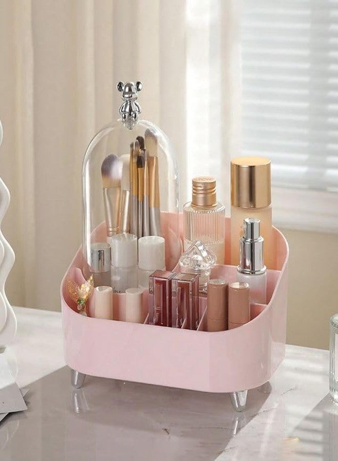Furret Transparent Cosmetic Storage Box with Clear Cover - Makeup Organizer Display Case with Brush Holder & Lipstick Rack Stylish Look - Image 5