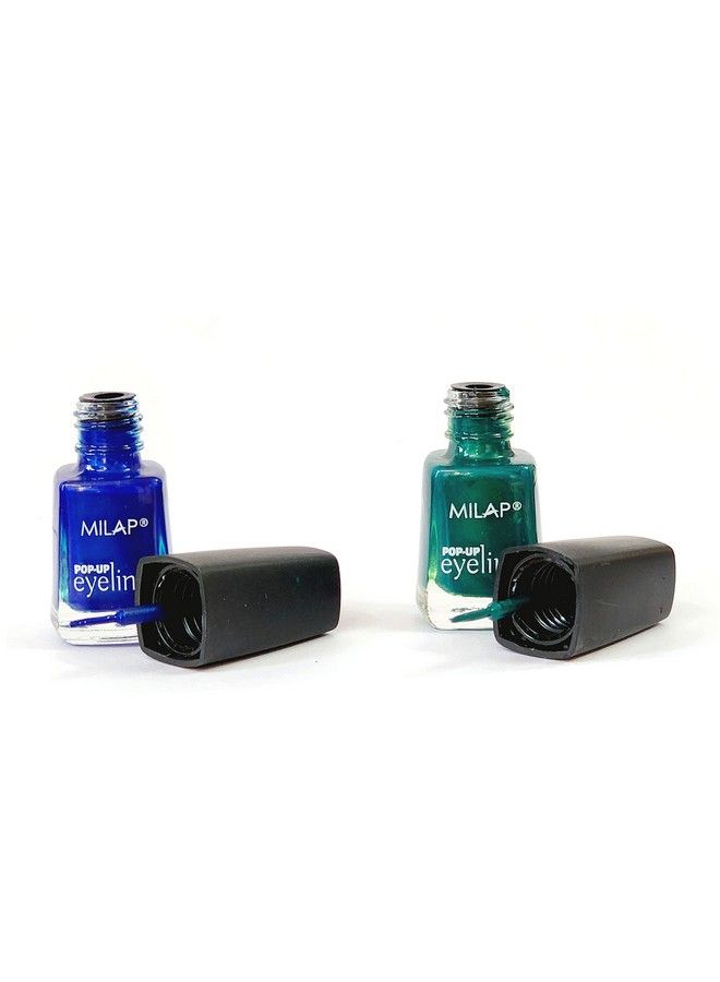 Topfinder Colourful Liquid Eye Liner With Brush ; Blue Green ; Long Lasting Waterproof ; Matte Smudge Proof ; Quick Dry ; Eye Liner Tools ; Wedding Makeup ; Organic Glossy Pen ; - Image 5