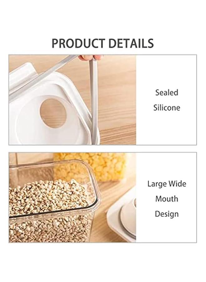 BWSJ Small Rice Storage Container [Large, Medium and Small 3-piece Set],Food Container with Measuring Cup,Airtight Dry Food Container Bin for Cereal - Image 3