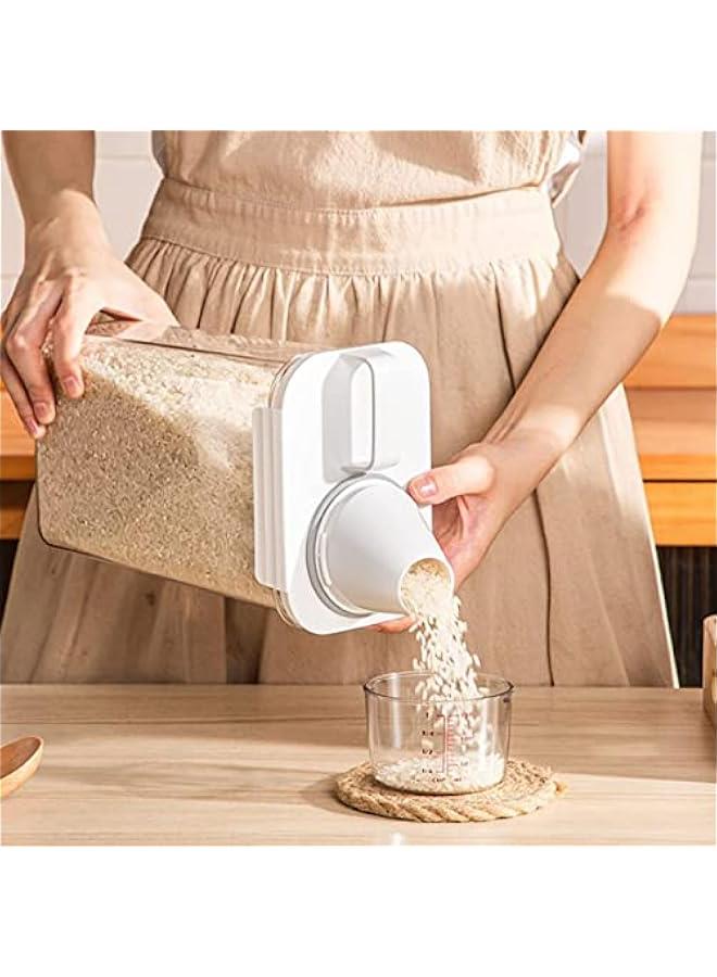 BWSJ Small Rice Storage Container [Large, Medium and Small 3-piece Set],Food Container with Measuring Cup,Airtight Dry Food Container Bin for Cereal - Image 4