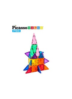 PicassoTiles Picasso Magnetic Mini Diamond Building 40-Pieces | Building Blocks | Educational Toy Set | Construction Building Kit for Child Brain Development  - Image 3