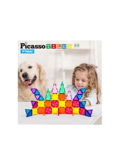 PicassoTiles Picasso Magnetic Mini Diamond Building 40-Pieces | Building Blocks | Educational Toy Set | Construction Building Kit for Child Brain Development  - Image 4