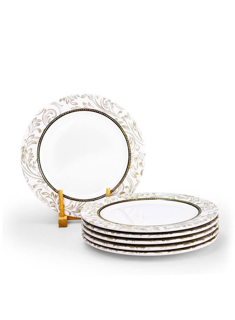 EDESSA Edessa Ceramic Elana 27Cm Round Dinner Plate, White (Set of 6)  - Image 1