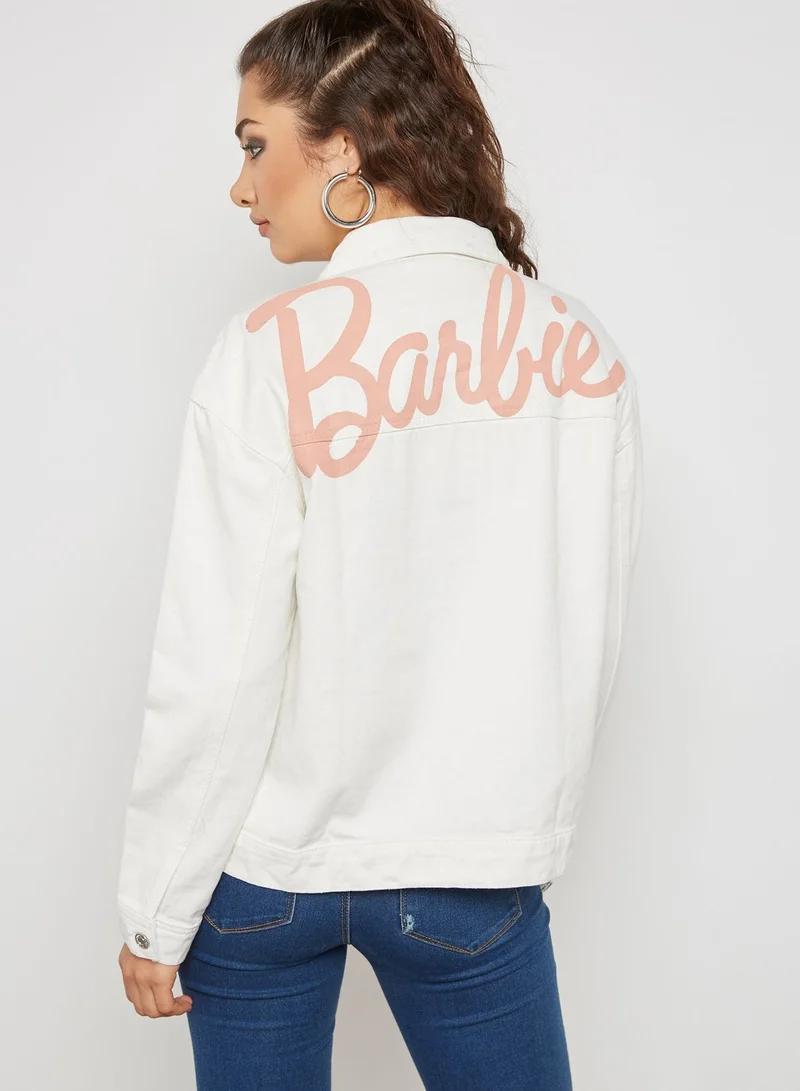 Missguided MG Barbie Logo Denim Jacket