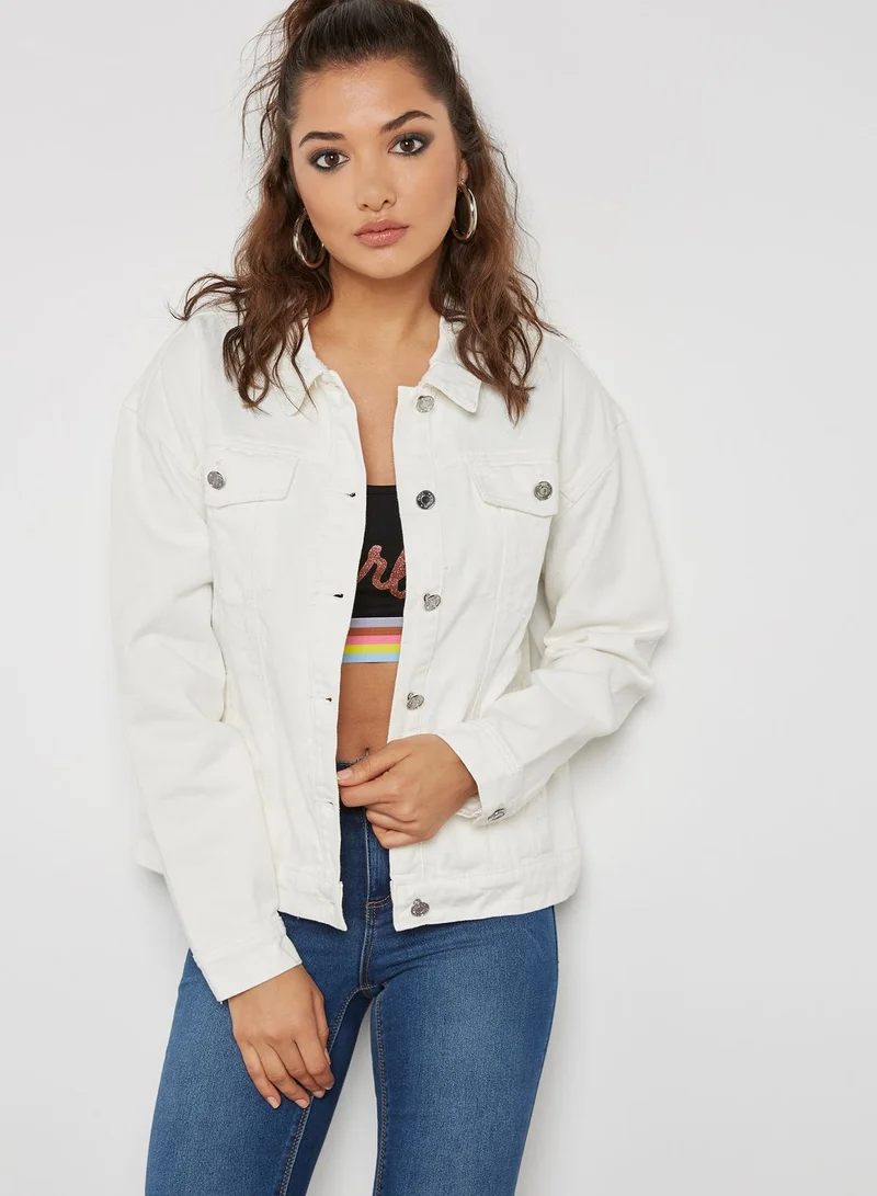Missguided MG Barbie Logo Denim Jacket