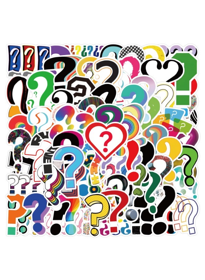 NIBEMINENT 120 Pcs Cartoon Question Mark Deco Kit Waterproof Stickers, High Definition Printing Bright Colors, Suitable for Laptop Skateboard Luggage Water Bottle Guitar DIY - Image 2