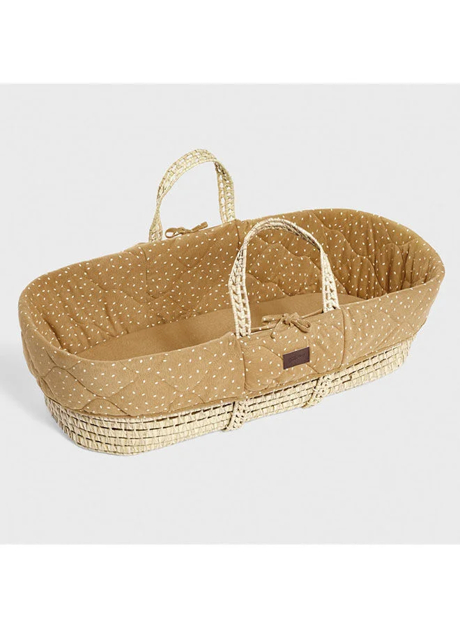 The Little Green Sheep Natural Knitted Baby Moses Basket And Mattress From 0 - 4 Months