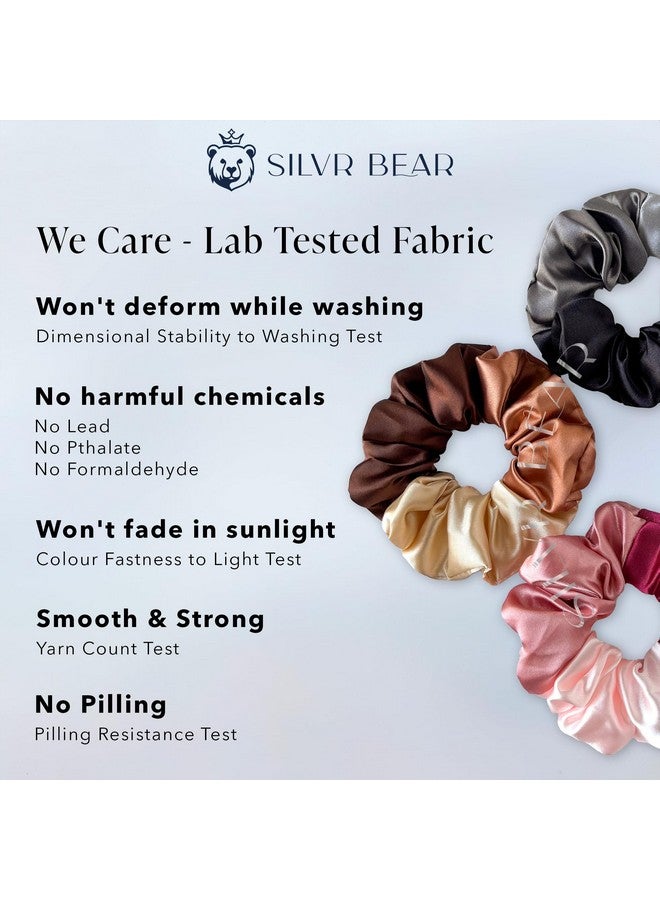 Silvr Bear Satin Scrunchies for Women - Triple Tone - Scrunchies Set - 4 pack - Best Gift - Image 5