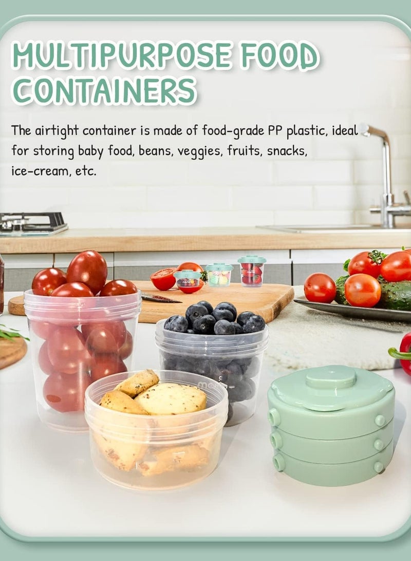 KASTWAVE Baby Food Storage Jars, 6 Set(2/4/7oz), Baby Food Containers with Lids, - Image 3