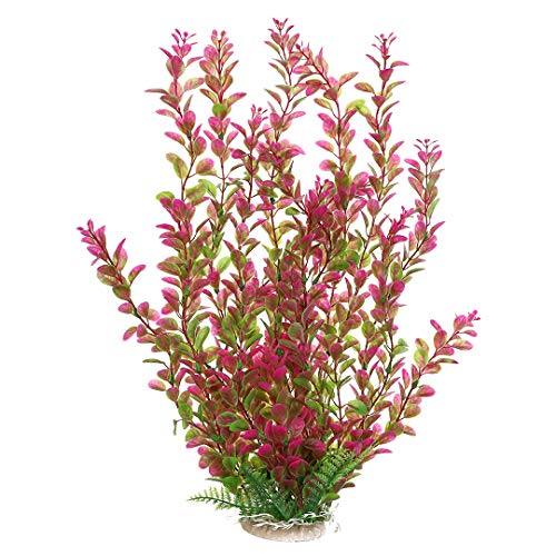 Mayitr 18 Plastic Water Plant for Aquarium Fish Tank Ornament Rhodo Red