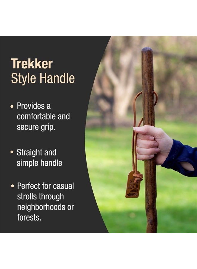 Brazos Handcrafted Wood Walking Stick, Twisted Oak, Trekker Style Handle, for Men & Women, Made in the USA, Brown, 55" - Image 3