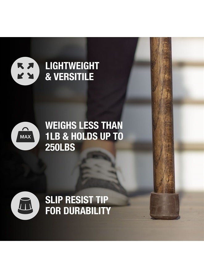 Brazos Handcrafted Wood Walking Stick, Twisted Oak, Trekker Style Handle, for Men & Women, Made in the USA, Brown, 55" - Image 4