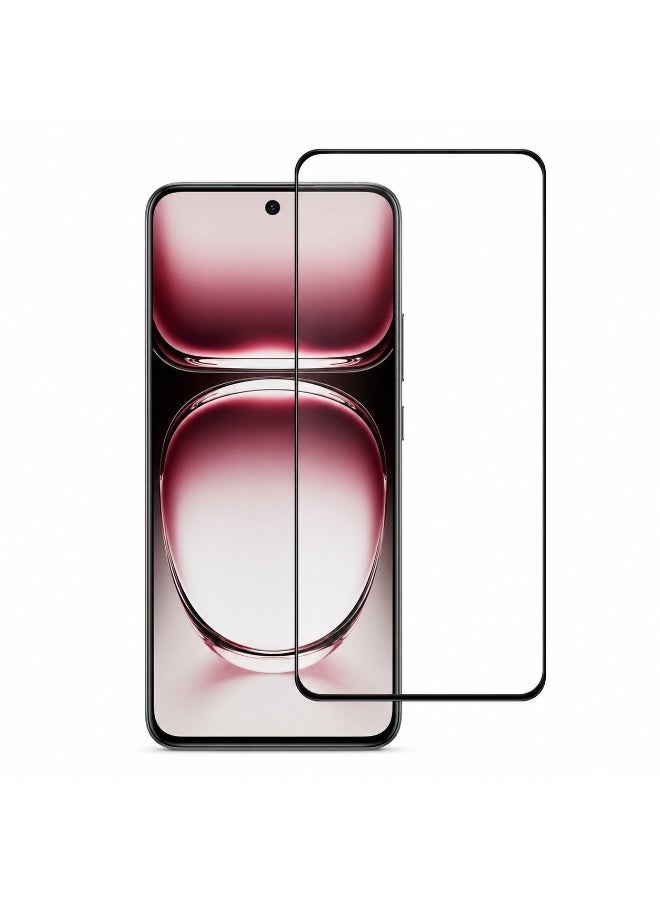 Deer Al-Ghazala Anti-Static ESD Tempered Glass Screen Protector Compatible with OPPO Reno 12F - Full Glue Black Frame - Image 1