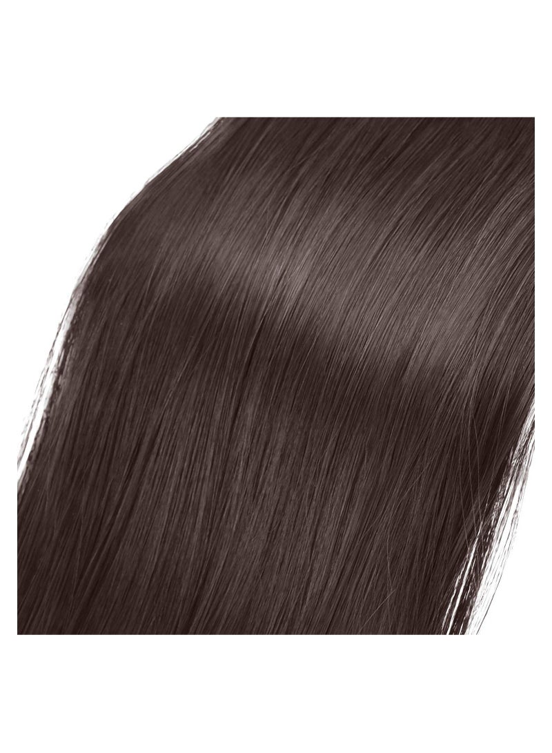 Estelle Long Straight Wrap Ponytail Extension， Around Clip in Synthetic Fiber Hair Ponytail for Women， Darkest Brown Mix Dark Auburn Evenly - Image 3