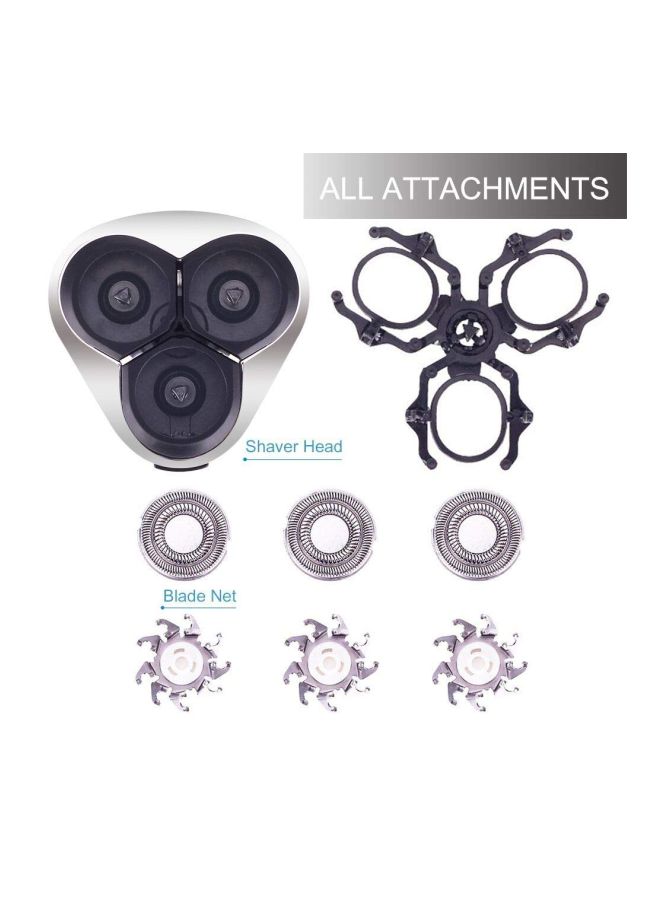 NIBEMINENT Rotary Replaceable Heads For Electric Shaver Silver/Black - Image 3