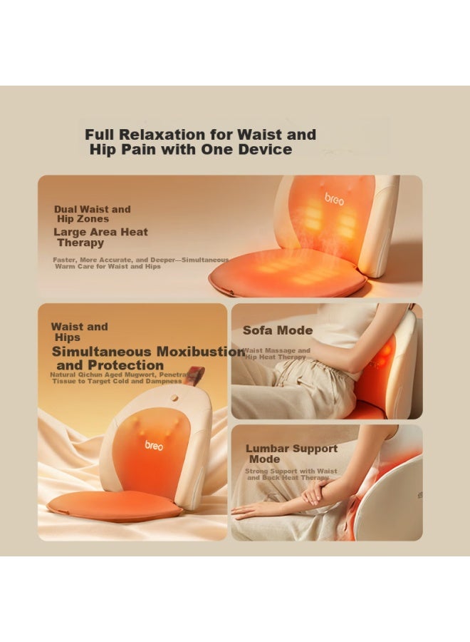 Breo Back2pro Waist Massager Back Cushion Seat Integrated Waist Back Hip Moxibustion Heat Massage Kneading Massager Sun Yingsha Edition Women's Day Gift - Image 1