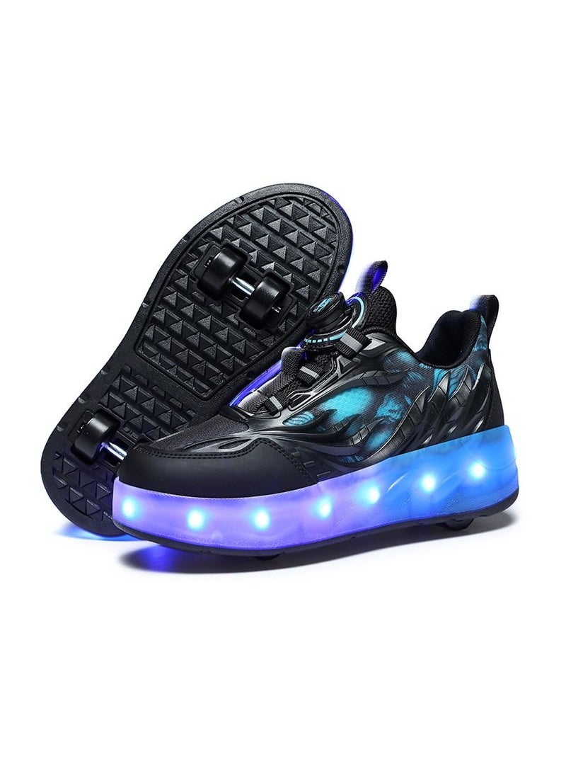 Joshberg LED Flash Light Sneaker Skate Shoes with Wheels USB Charging Roller Skates Shoes  - Image 1