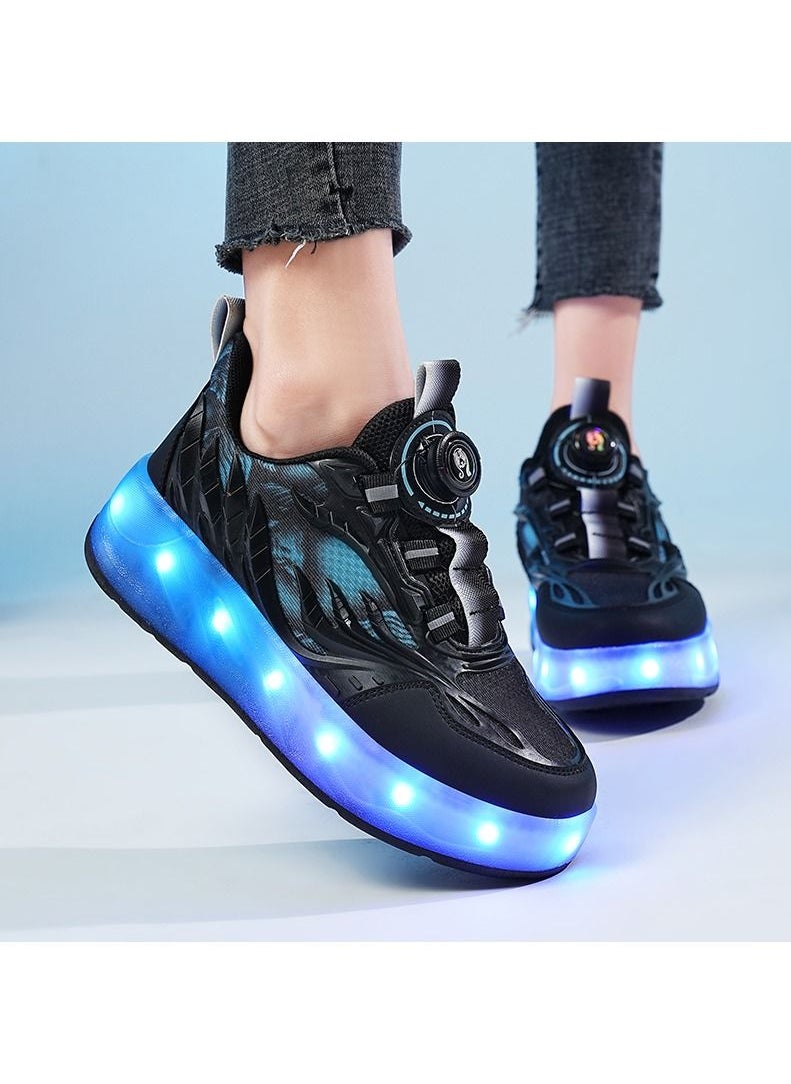 Joshberg LED Flash Light Sneaker Skate Shoes with Wheels USB Charging Roller Skates Shoes  - Image 4