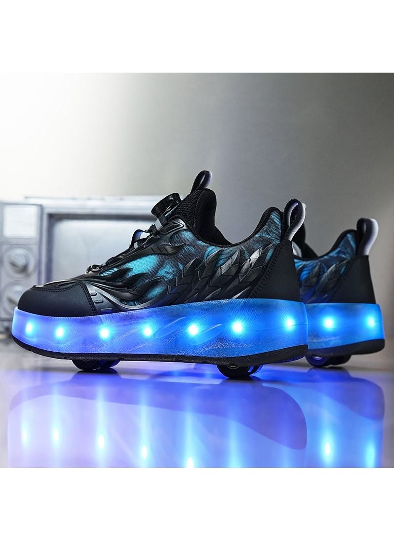 Joshberg LED Flash Light Sneaker Skate Shoes with Wheels USB Charging Roller Skates Shoes  - Image 2