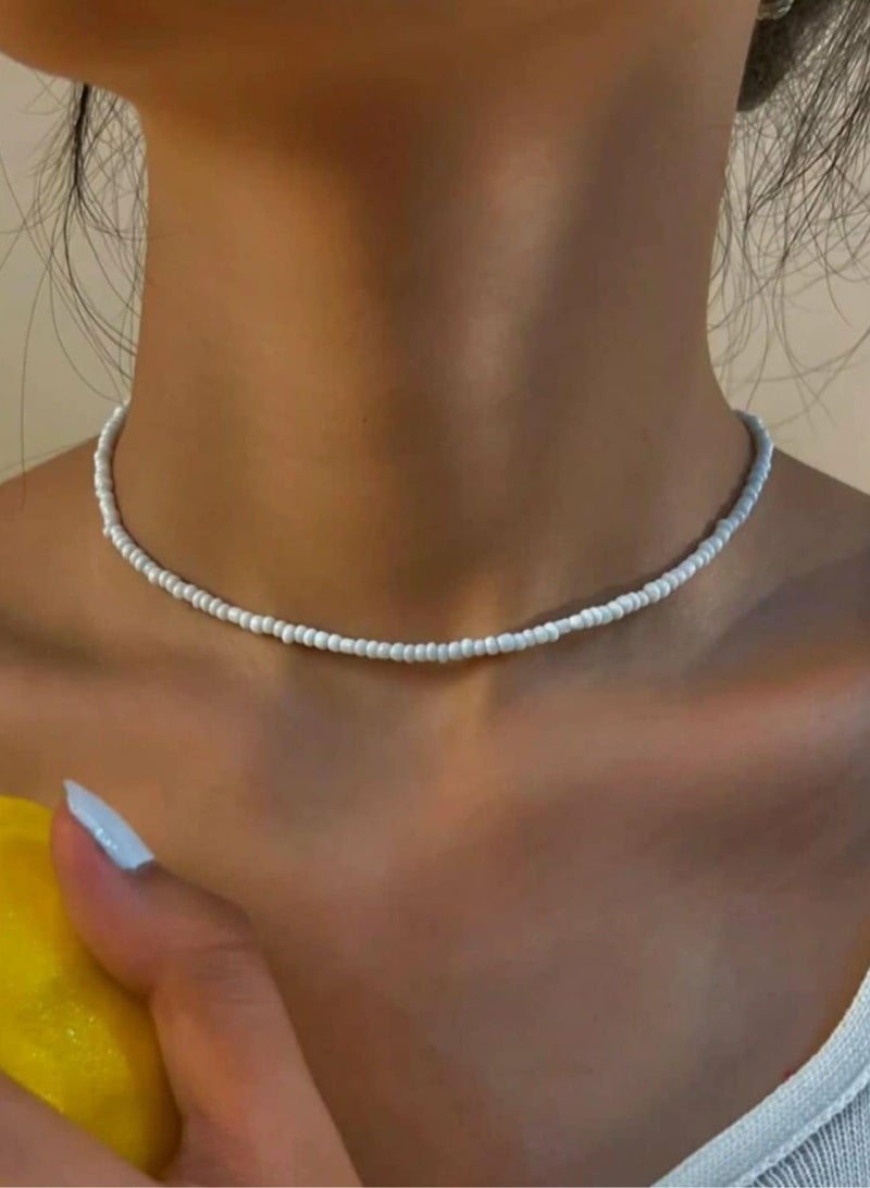 RA accessories Women's Necklace (Choker) Of off white Beads  - Image 1