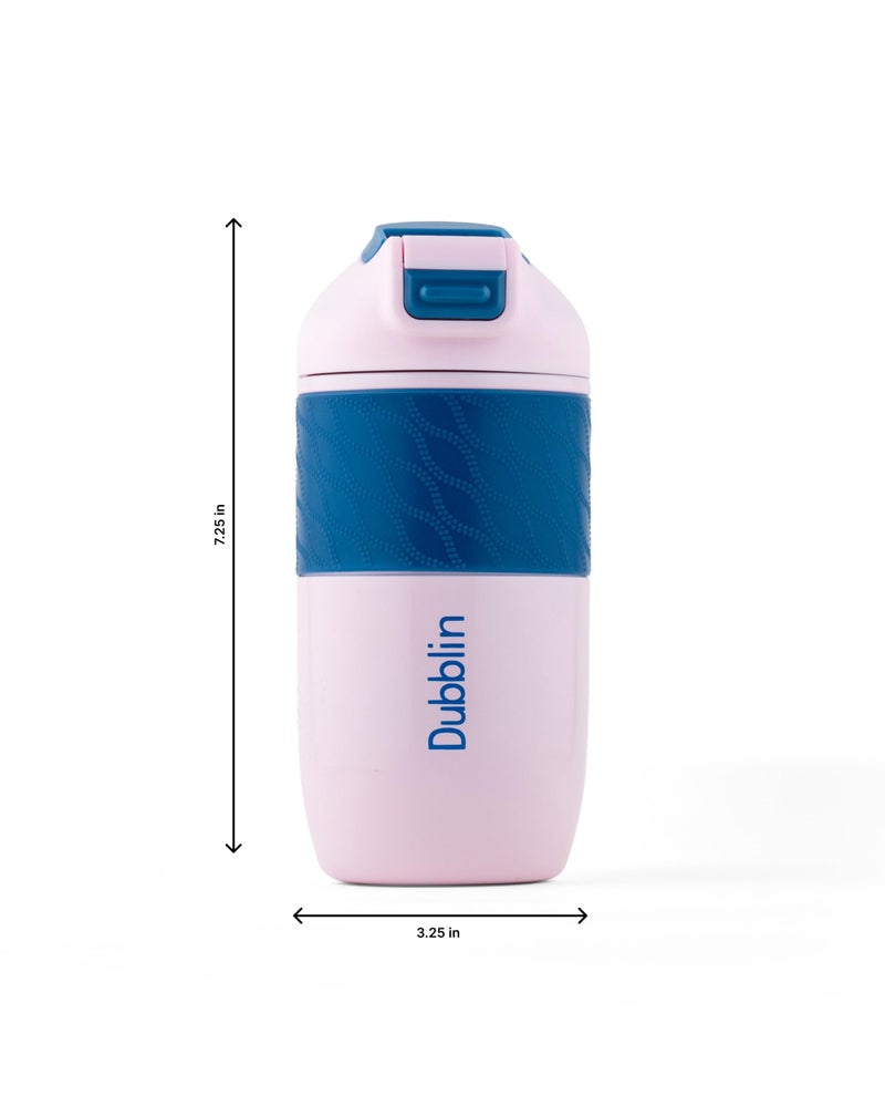 Dubblin Insta Stainless Steel Tea & Coffee Mug | Double Wall Vacuum Insulated Travel Mug with Handle & Leak-Proof Lid | Wide Mouth Tumbler Thermo Flask- Keeps Hot 6 Hrs & Cold 12 Hrs, 520ML- Pink - Image 2