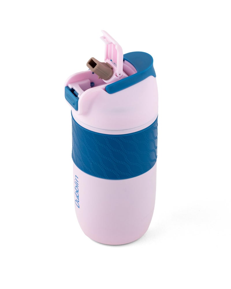 Dubblin Insta Stainless Steel Tea & Coffee Mug | Double Wall Vacuum Insulated Travel Mug with Handle & Leak-Proof Lid | Wide Mouth Tumbler Thermo Flask- Keeps Hot 6 Hrs & Cold 12 Hrs, 520ML- Pink - Image 5