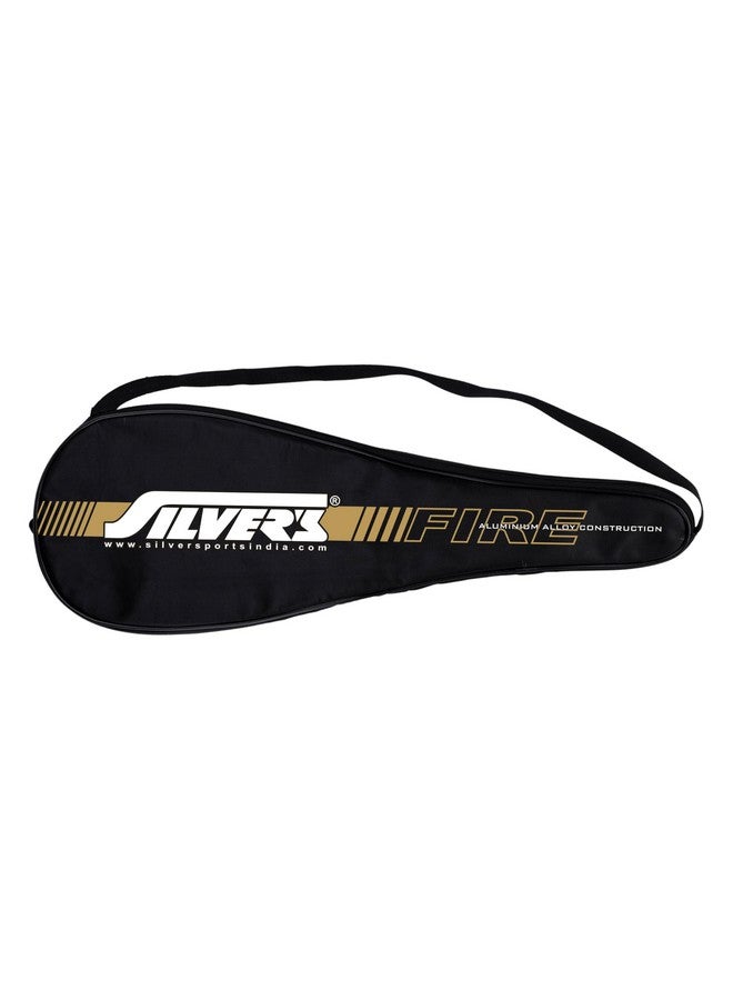 Silvers Silver's FIRE Badminton Kit (2 Racquets with Full Cover, 1 Box Feather Shuttlecock Pack of 3) FIRE Combo 1 with Feather Shuttle, Black/White - Image 4