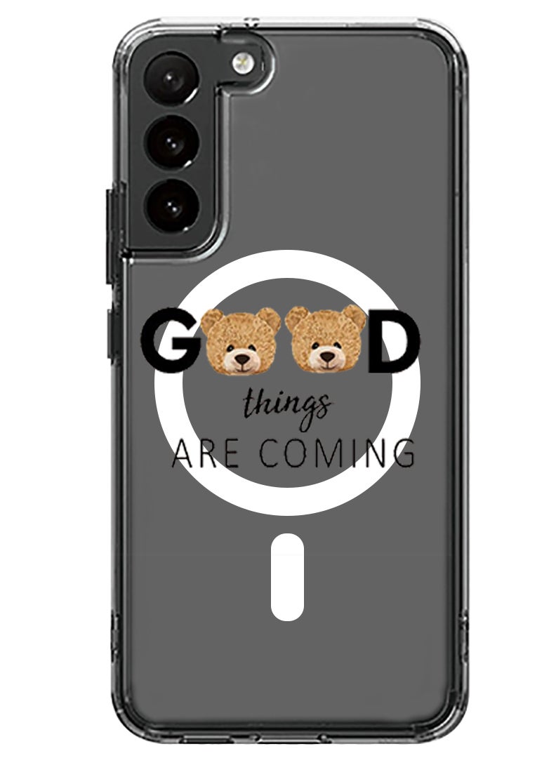 Theodor Magnetic Case for Samsung Galaxy S23 6.1-inch Compatible with MagSafe Wireless Charging, Shockproof Phone Bumper Cover Good thingsa are coming copy - Image 1