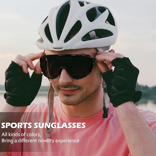 FEISEDY Sports Sunglasses for Men and Women,Oversized One Piece Reflective Lens Cycling Sunglasses B0178 - Image 2
