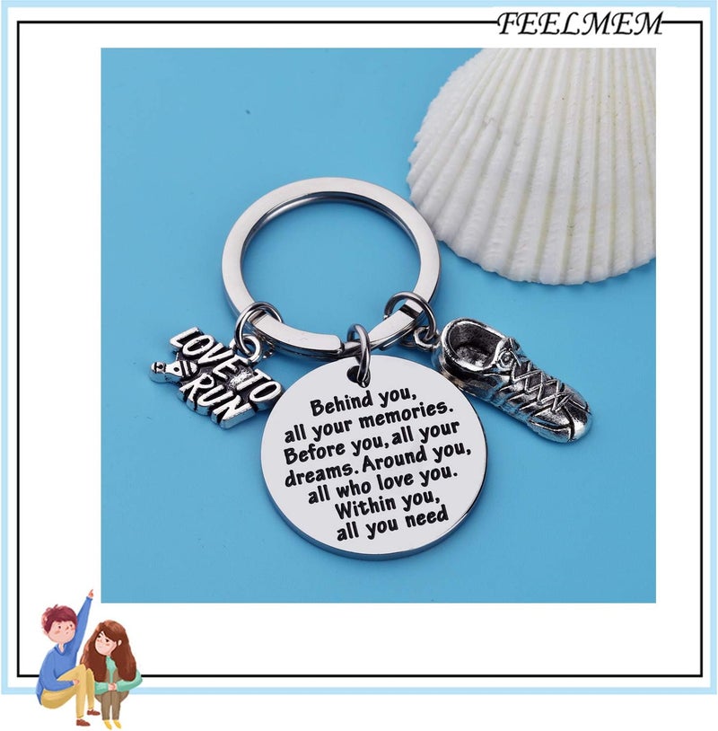 FEELMEM Marathon Runner Gifts Running Keychain Cross Country Track Marathon Jewelry Marathon Running Gift Track Gift - Image 3