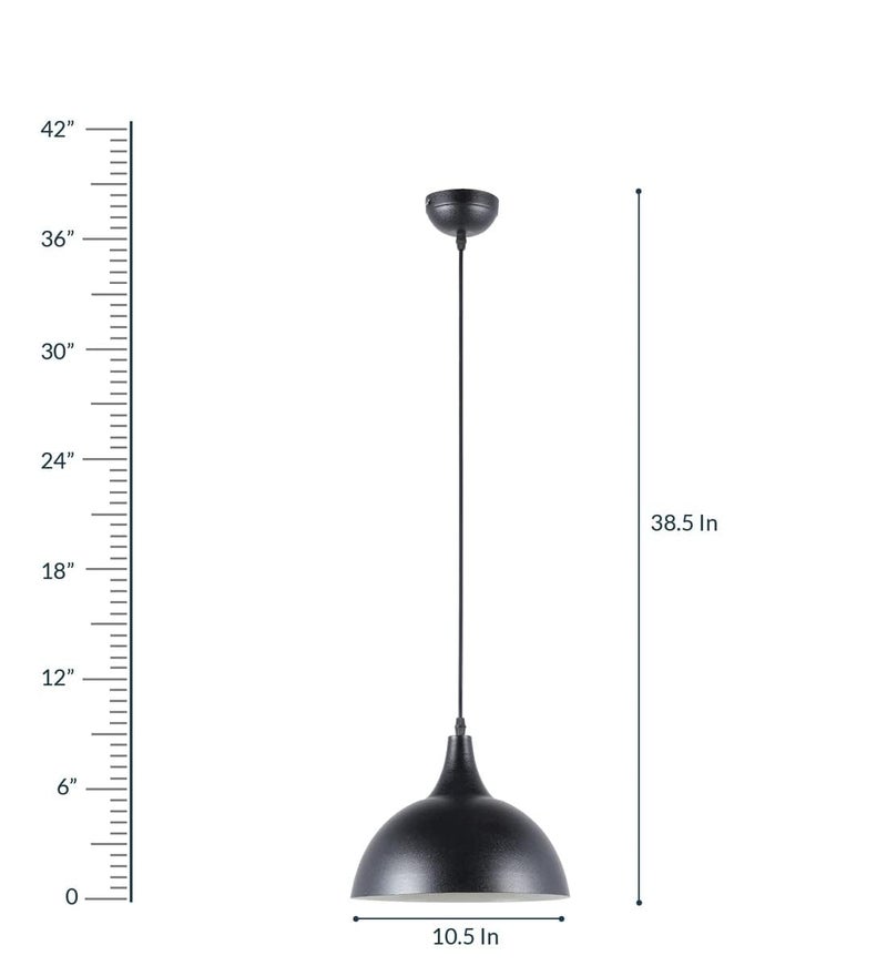 SINOMAN Black Hanging Lights for Living Room/Pendant Lights for Ceiling/Hanging Lamps for Home Decoration/Decorative Hanging Lights,Metal (10" B/G, with Bulb) - Image 5
