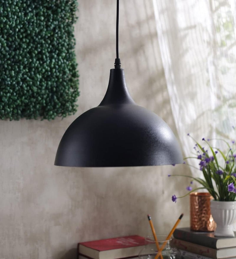 SINOMAN Black Hanging Lights for Living Room/Pendant Lights for Ceiling/Hanging Lamps for Home Decoration/Decorative Hanging Lights,Metal (10" B/G, with Bulb) - Image 2