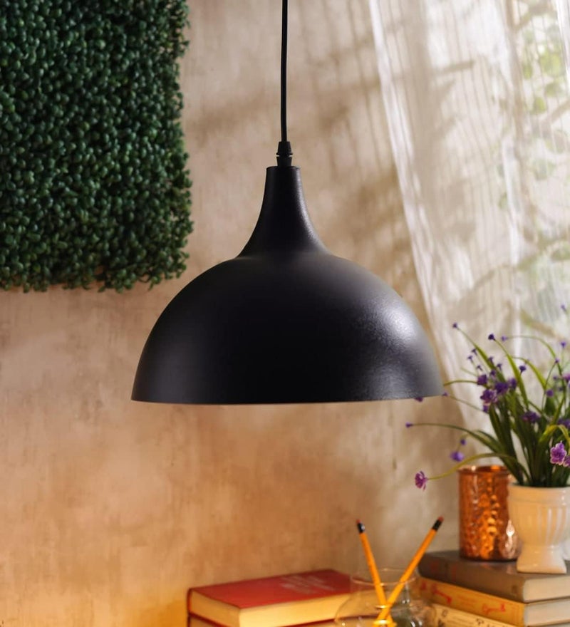 SINOMAN Black Hanging Lights for Living Room/Pendant Lights for Ceiling/Hanging Lamps for Home Decoration/Decorative Hanging Lights,Metal (10" B/G, with Bulb) - Image 1