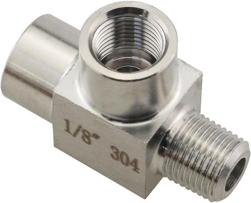klarako 304 Stainless Steel Pipe Fitting Street Tee 1/8'' NPT Female x 1/8'' NPT Male x 1/8'' NPT Female Male Run Tee - Image 3