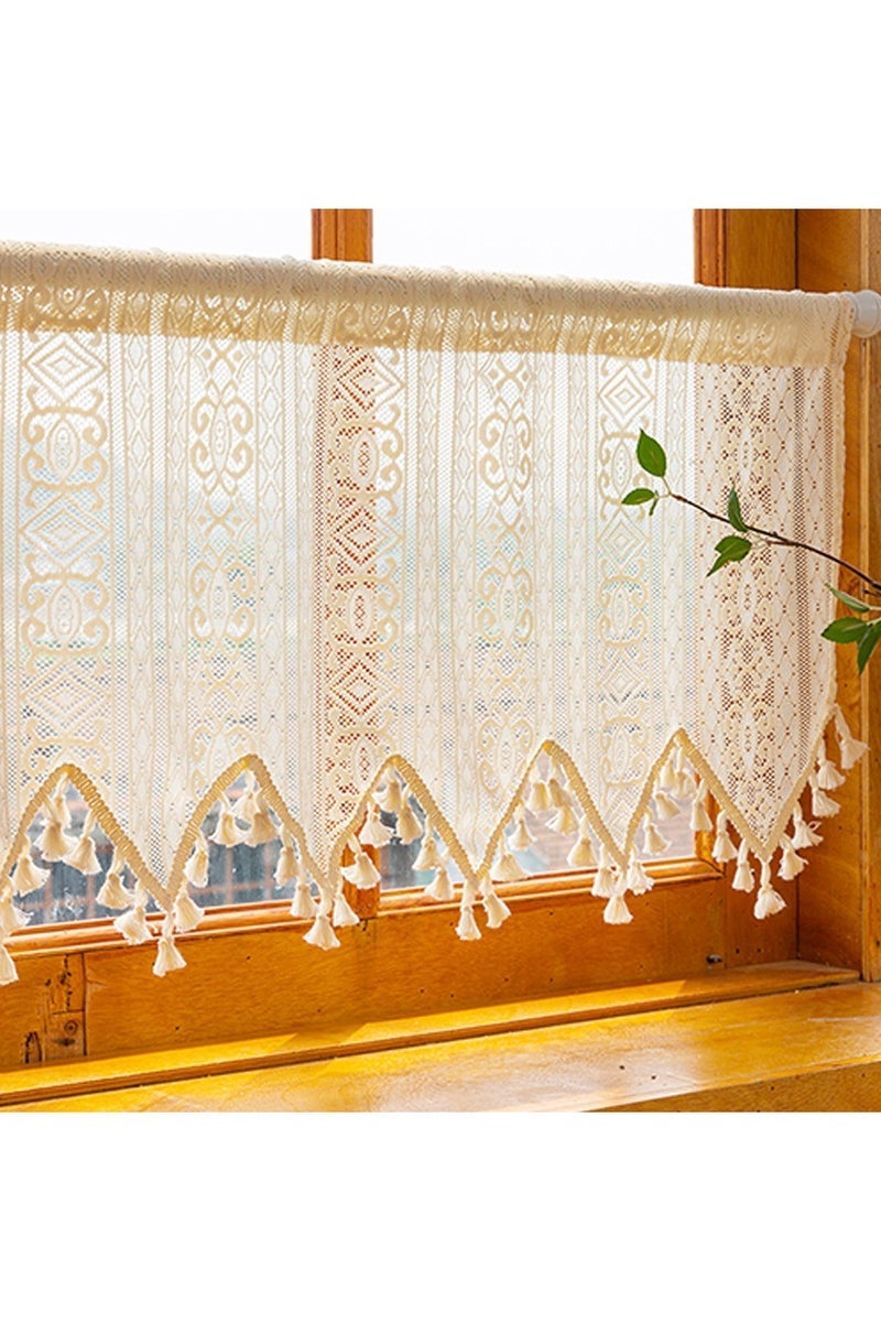 general Bohemian style tassel small curtain farmhouse short curtain decoration window sill is easy to install both beautiful and practical - Image 1