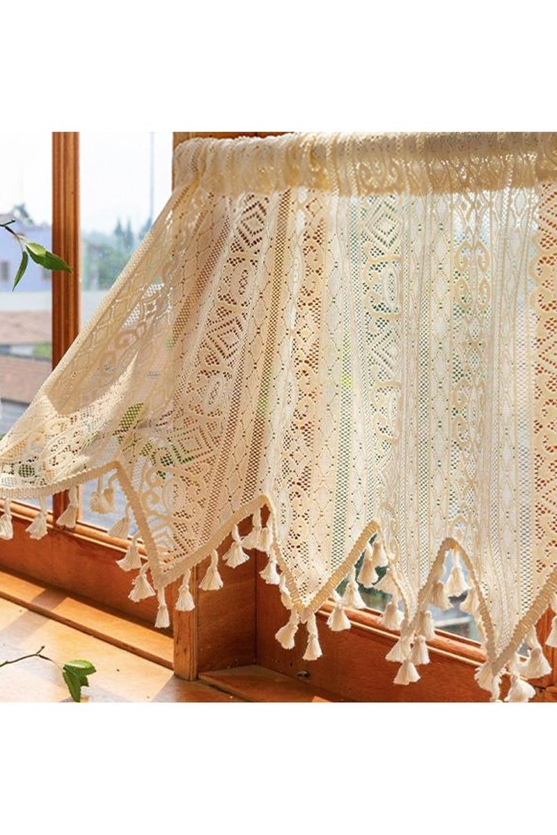 general Bohemian style tassel small curtain farmhouse short curtain decoration window sill is easy to install both beautiful and practical - Image 2