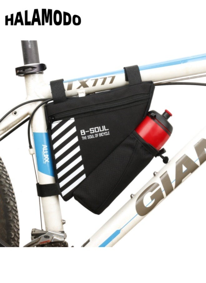 HALAMODO - Bike Frame Bag with Water Bottle Holder Triangle Bike Storage Bag Bike Front Tube Bag Bicycle Saddle Bag for MTB Road Bike Cycling Bike Accessories - Image 1