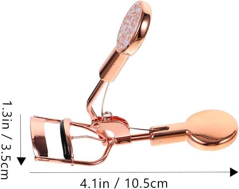 TIDTALEO 2pcs Gold Rose Gold Eyelash Curlers Handheld Wide-Angle Stainless Steel Lash Curl Tool for Natural, Precise Curling in Daily Makeup and Beauty Routine - Image 2