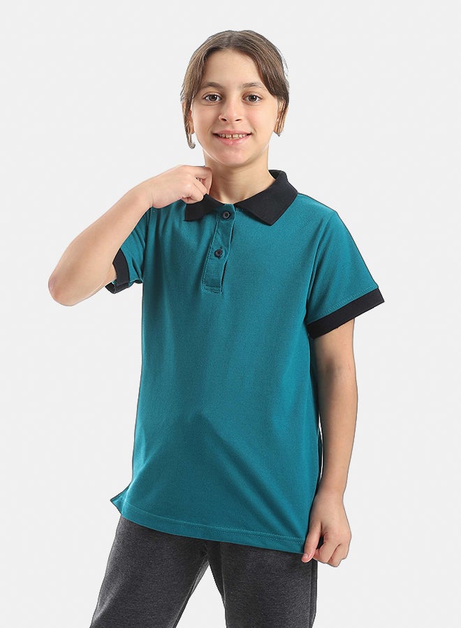 Red Circle Half sleeve polo t-shirt Kids Unisex - Image 3