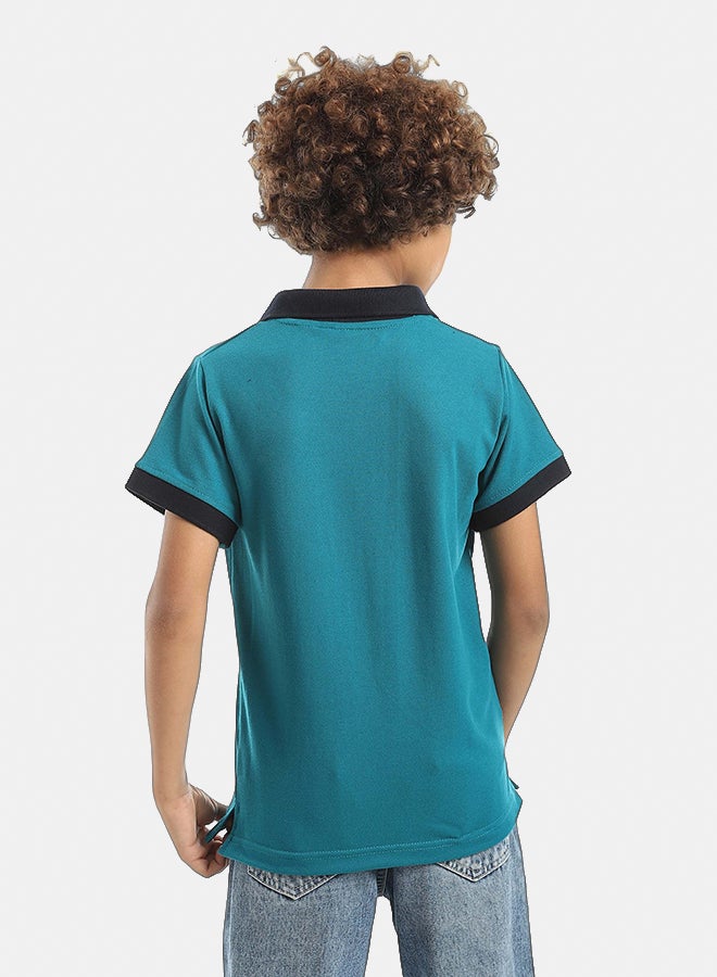 Red Circle Half sleeve polo t-shirt Kids Unisex - Image 4