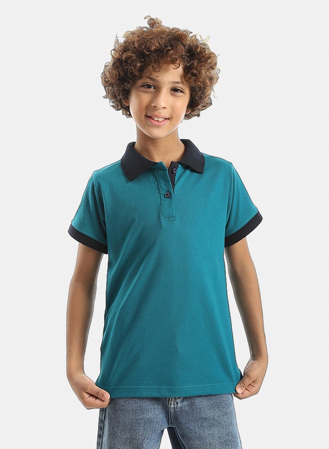 Red Circle Half sleeve polo t-shirt Kids Unisex - Image 1