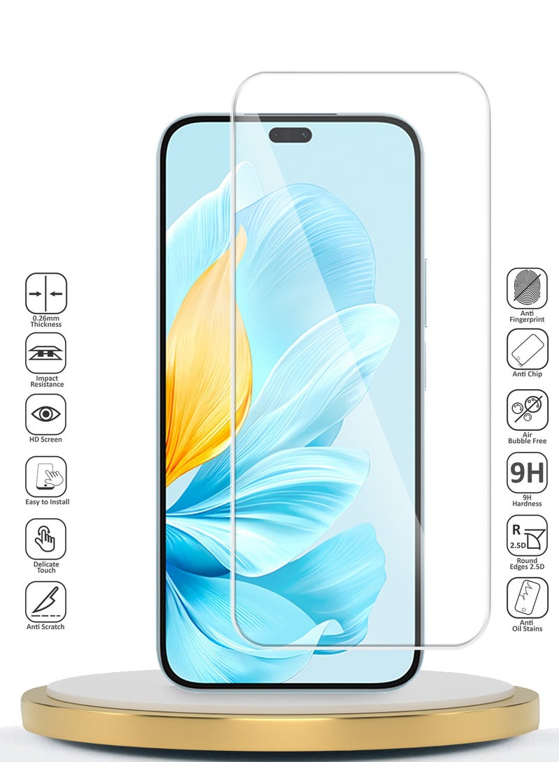 دبليو تيك واقي شاشة زجاجي مقوى من هونر 200 لايت 5 جي 2024 بريميوم من السلسلة 9H 2.5D (MSG9CN) - شفاف - Image 2