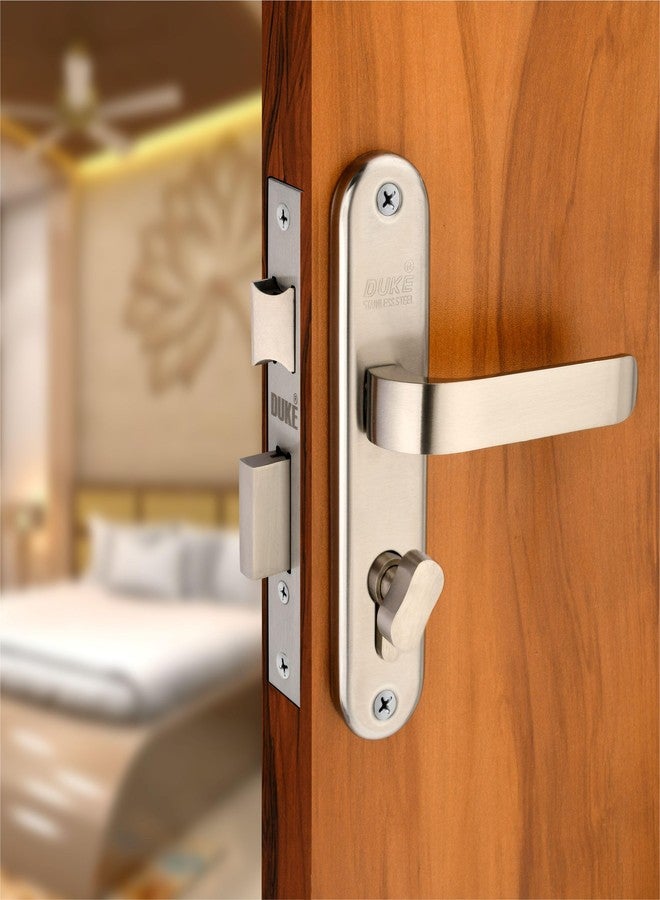 DUKElocks طقم قفل باب نقر من الفولاذ المقاوم للصدأ من ديوك 1008 SS CY للأبواب الرئيسية والمطابخ وغرف النوم والمكاتب والفنادق، جسم القفل من النحاس مع أسطوانة نحاسية و3 مفاتيح نحاسية، لون نحاسي عتيق، 190 مم (8 بوصة). - Image 1