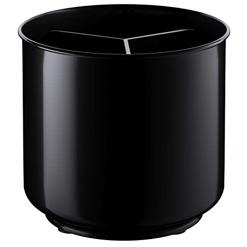 Extra Large Sturdy Rotating Black Utensil Holder Caddy with NoTip Weighted Base and Gripped Insert  Rust Proof and Dishwasher Safe Kitchen Utensils Holder